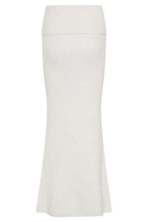 Charlotte Knit Maxi Skirt With Overlay - Ivory