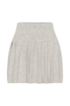 Dionne Pleated Knit Mini Skirt - Heather Grey Marle
