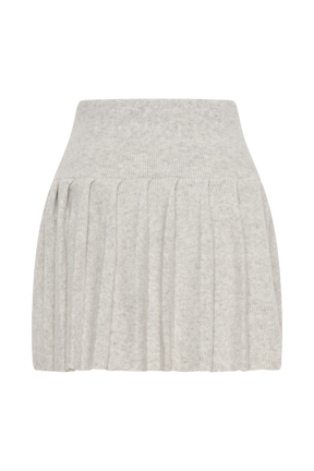 Dionne Pleated Knit Mini Skirt - Heather Grey Marle