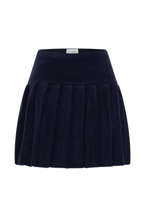Dionne Pleated Knit Mini Skirt - Dark Navy