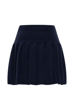 Dionne Pleated Knit Mini Skirt - Dark Navy