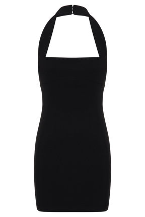 Amelita Suiting Halter Mini Dress - Black