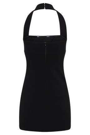 Amelita Suiting Halter Mini Dress - Black