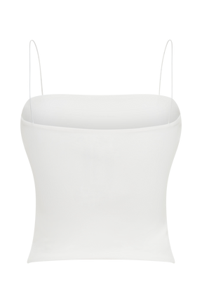Arya Longline Spaghetti Strap Top - White