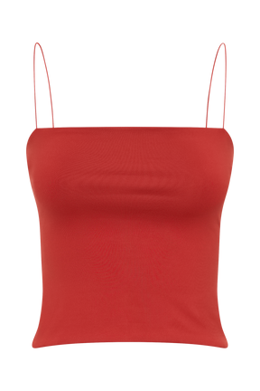 Arya Longline Spaghetti Strap Top - Ruby