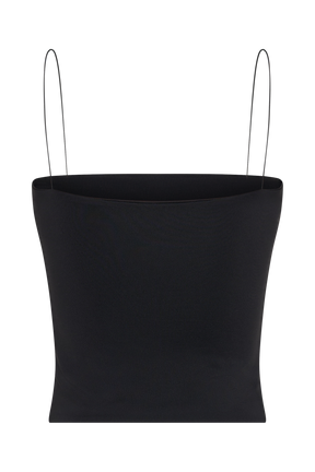 Arya Longline Spaghetti Strap Top - Black