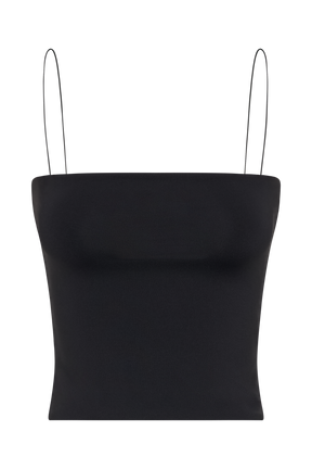 Arya Longline Spaghetti Strap Top - Black