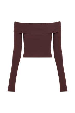 Briah Cut Out Modal Long Sleeve Top - Mahogany