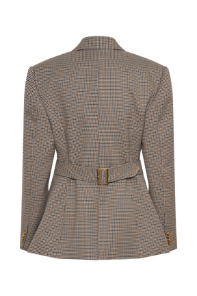 Mila Shaped Blazer - Tan Check