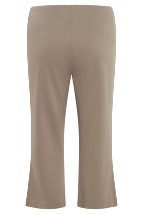 Layla Flared Crepe Capri Pants - Mushroom