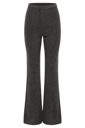 Shyann Straight Leg Knit Pant - Charcoal Marle