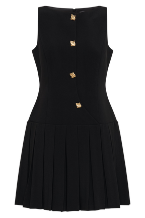 Mackenzie Sleeveless Pleated Mini Dress - Black