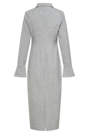 Dorian Fitted Shirt Midi Dress - Charcoal Marle