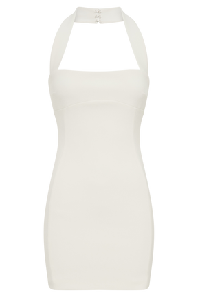 Amelita Suiting Halter Mini Dress - Ivory