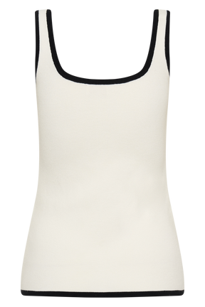 Becky Contrast Knit Top - Ivory & Black