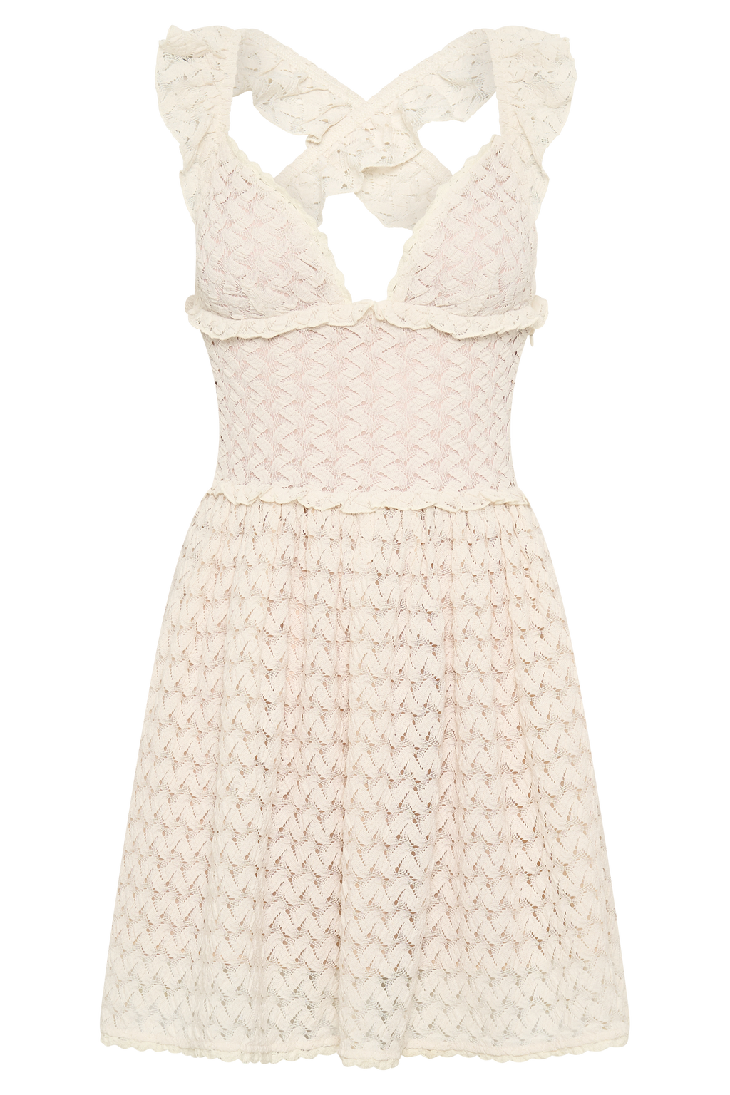 Ezra Lace Mini Dress - Ivory