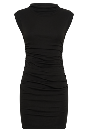 Elliot High Neck Sleeveless Mini Dress - Black