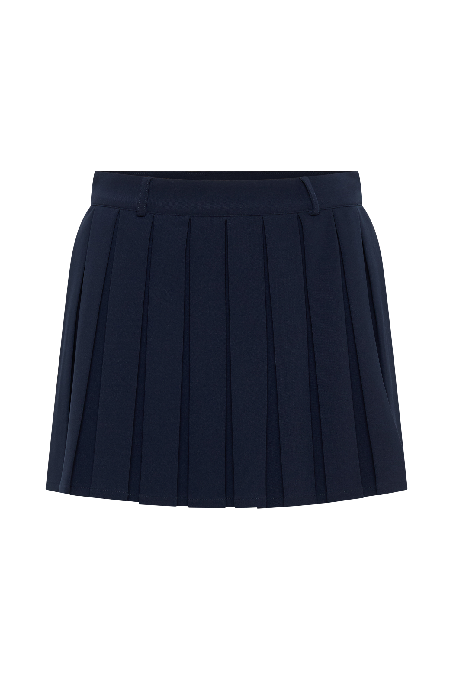 Mura Pleated Mini Skirt - Navy
