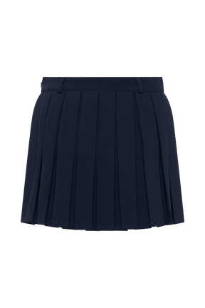 Mura Pleated Mini Skirt - Navy