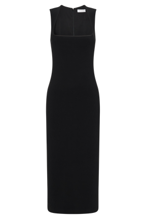 Frida Crepe Midi Dress - Black