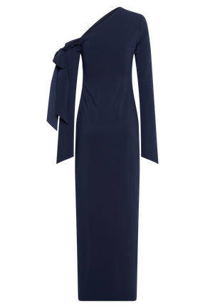 Nicola One Shoulder Crepe Maxi Dress - Dark Navy