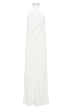 Laura Halter Satin Gown - White