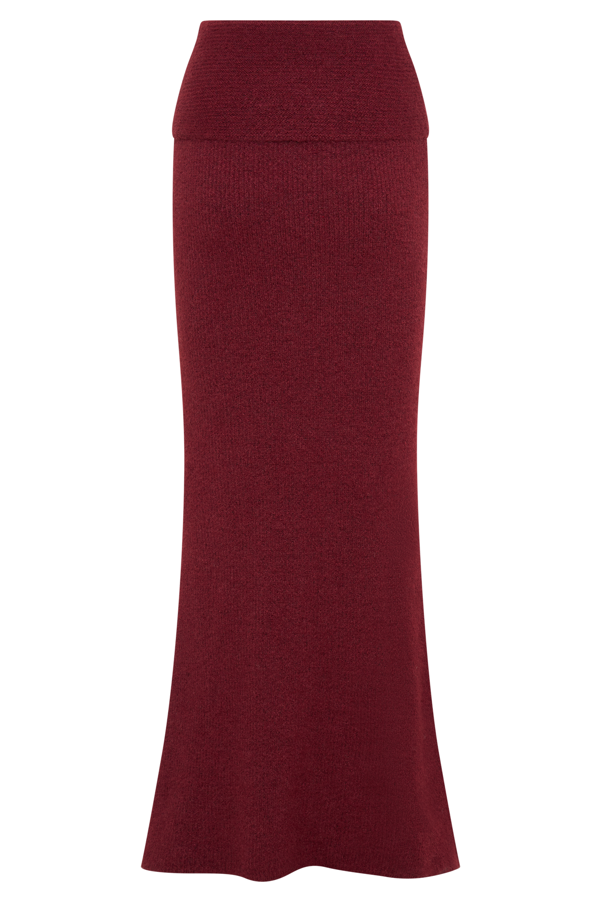 Charlotte Knit Maxi Skirt With Overlay - Merlot