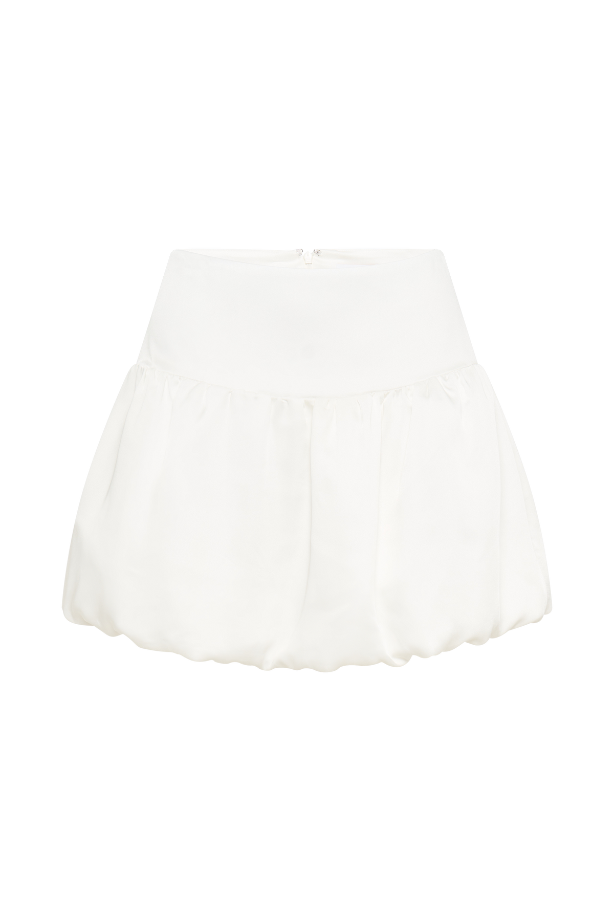Genia Satin Bubble Mini Skirt - White