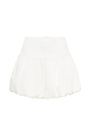 Genia Satin Bubble Mini Skirt - White
