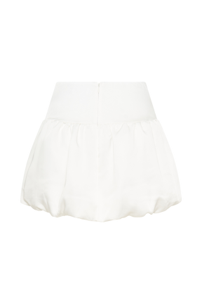 Genia Satin Bubble Mini Skirt - White