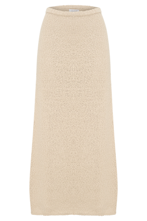 Moira Boucle Maxi Skirt - Wheat