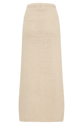 Moira Boucle Maxi Skirt - Wheat