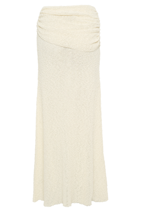 Petra Ruched Knit Maxi Skirt - Ivory