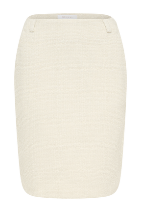 Addison Boucle Knee Length Skirt - Ivory