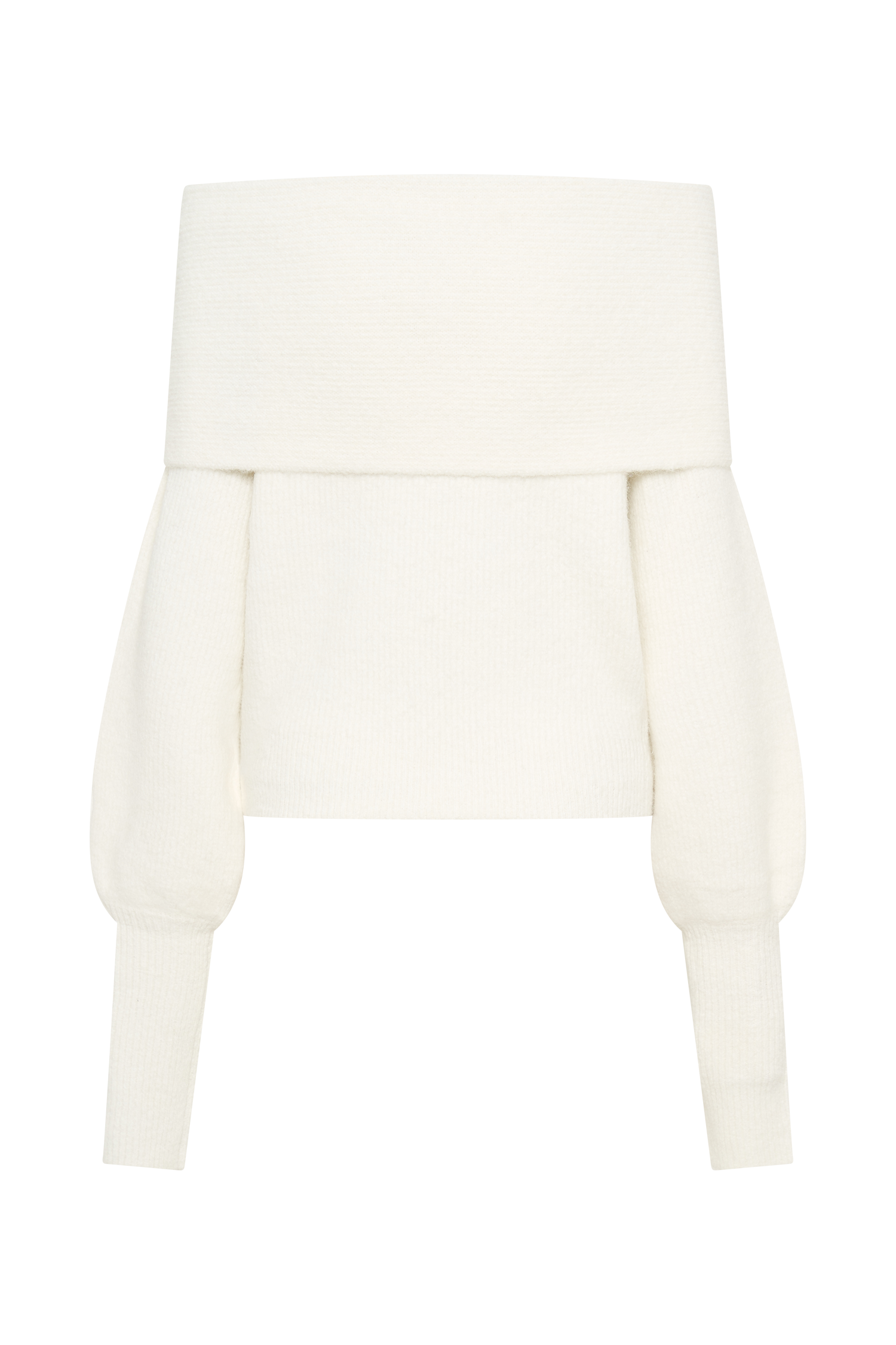 Charlotte Off Shoulder Knit Long Sleeve Top - Ivory
