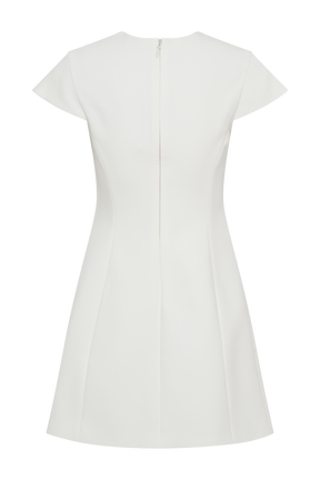 Remi Suiting Mini Dress With Floral Hardware - White