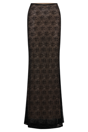 Robyn Sheer Lace Maxi Skirt - Black