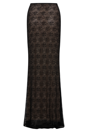 Robyn Sheer Lace Maxi Skirt - Black