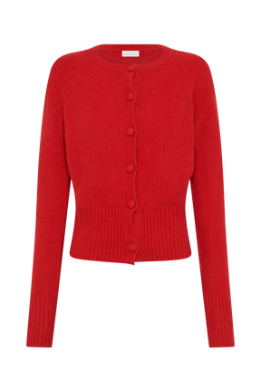 Genevieve Oversized Knit Cardigan - Ruby