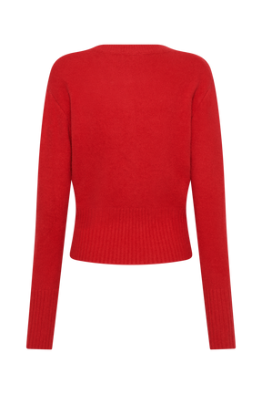 Genevieve Oversized Knit Cardigan - Ruby