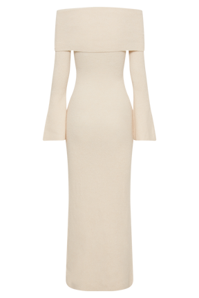 Katherine Off Shoulder Knit Maxi Dress - Ivory