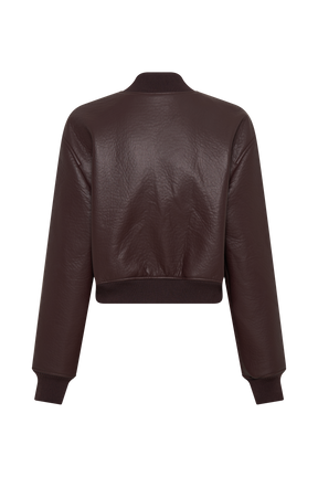 Codi Faux Leather Bomber Jacket - Merlot