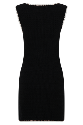 Mia Contrast Knit Mini Dress - Black/White