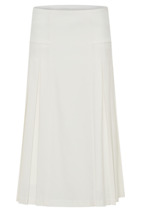 Brigette Pleated Midi Skirt - Ivory