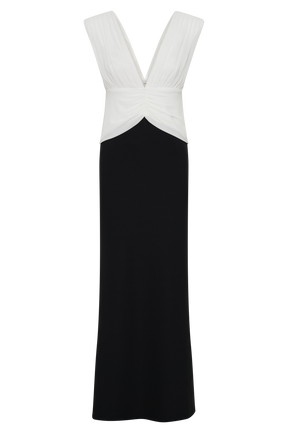 Monique Contrast Maxi Dress - Black