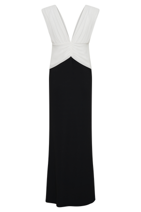 Monique Contrast Maxi Dress - Black