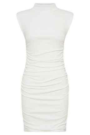 Elliot High Neck Sleeveless Mini Dress - White