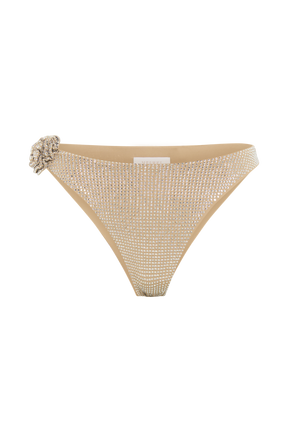 Valencia Rose Diamante Bikini Bottom - Nude