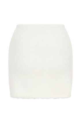 Baxter Fluffy Knit Mini Skirt - Ivory