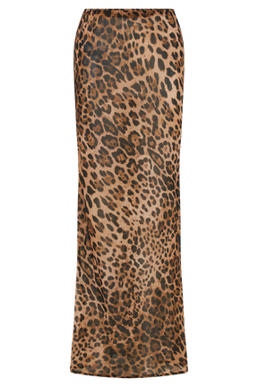 Yvonne Chiffon Maxi Skirt - Leopard Print
